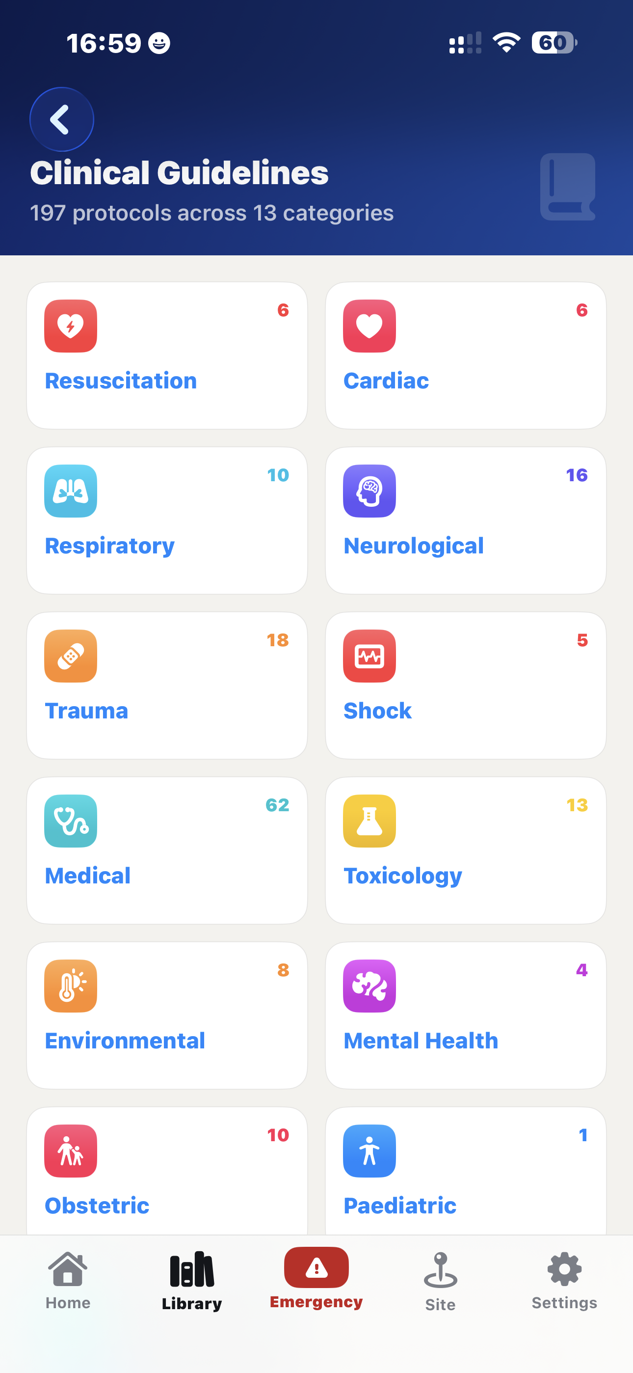 Clinical guidelines grid